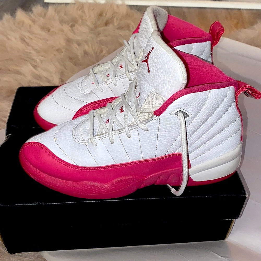 Pink and white Jordan12 Retro GP